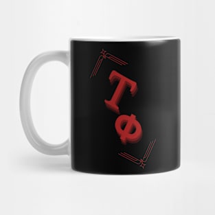 TauPhi Τφ Greek Letters Alphabet Red Art Mug